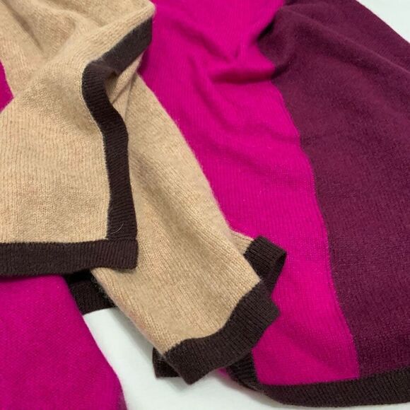 Charter Club Luxury Sz M 100% cashmere colorblock open drape cardigan sweater - Picture 6 of 8